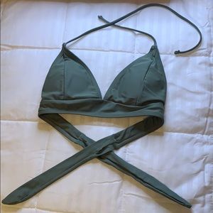 Green swimsuit top
